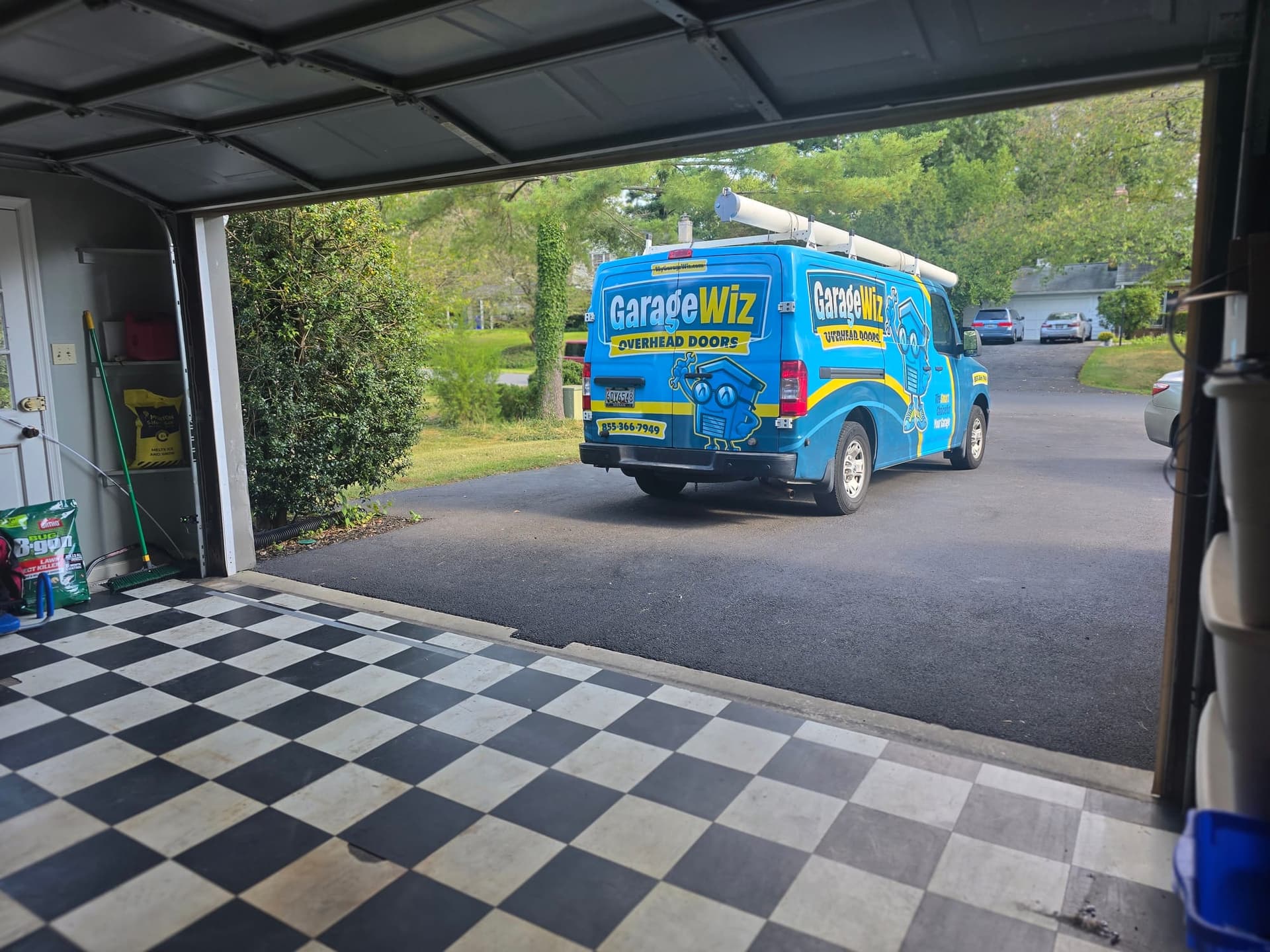 GarageWiz van arriving at a customer's home